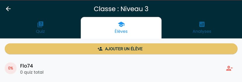 Liste des quiz assignés