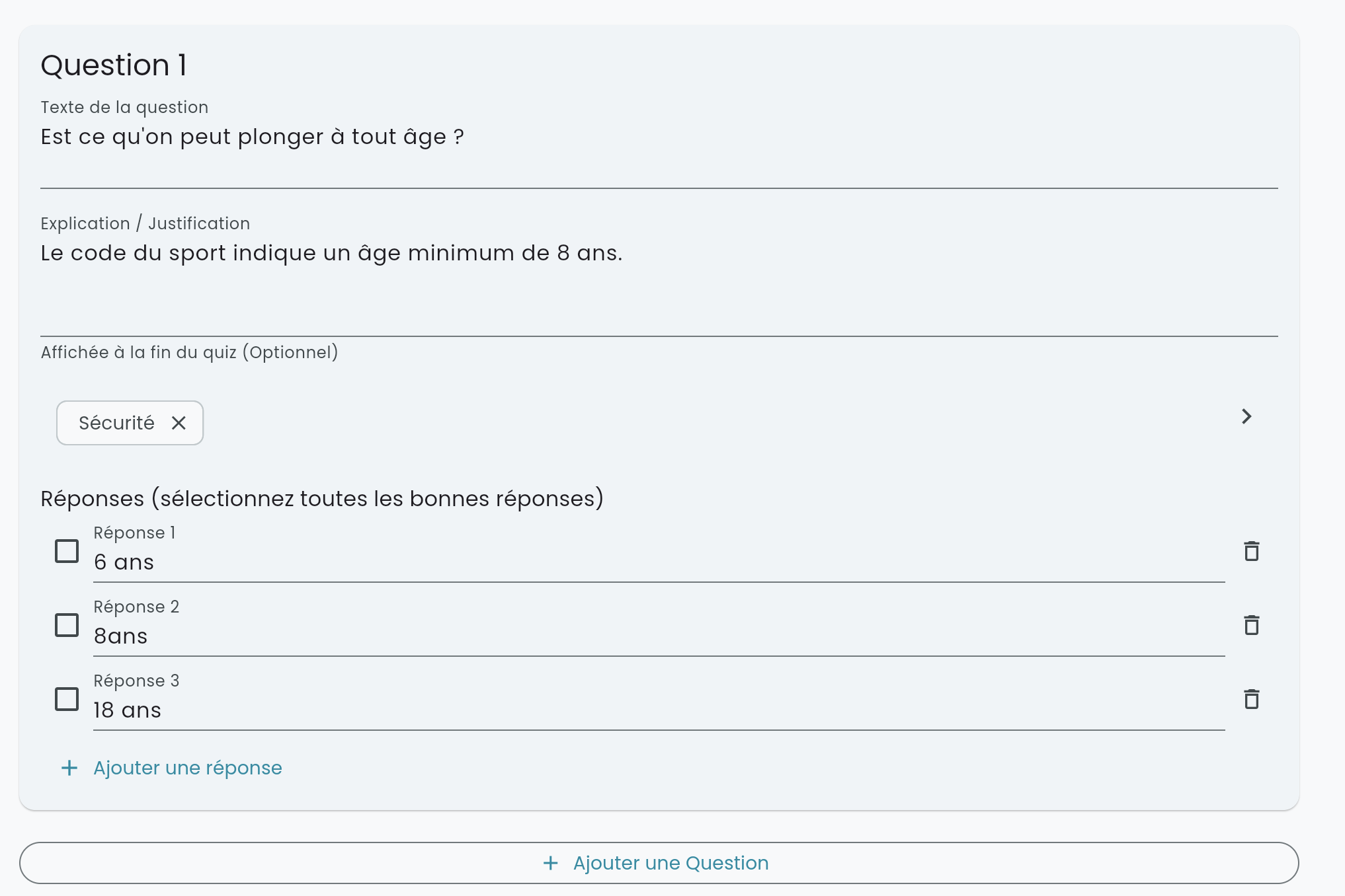 Éditeur de question QuizDive