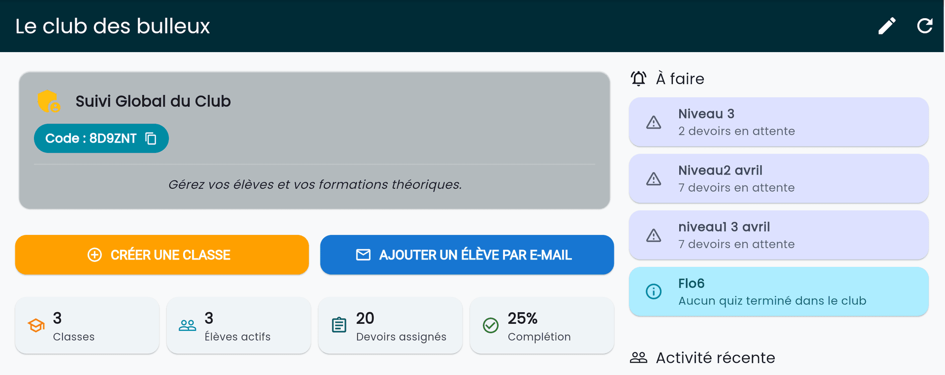 Espace club QuizDive